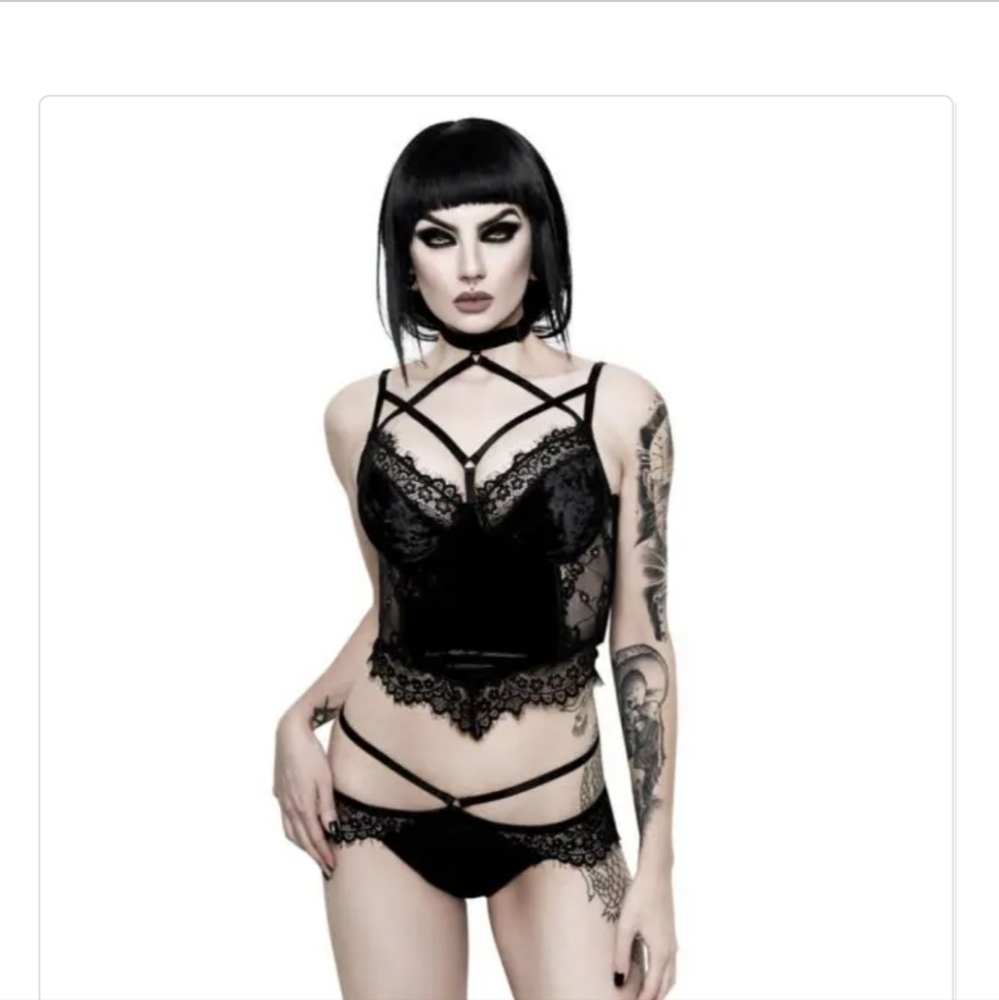 NWT Killstar SET - Ever Ayla Velvet Bralet and Evangelina Velvet Panty Set XL